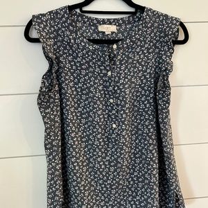 Sleeveless women floral blouse